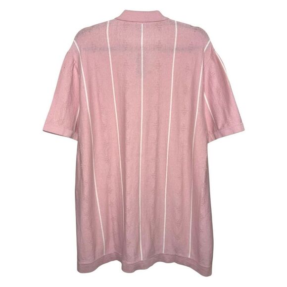 Express Men’s XL Tall Sweater Polo Shirt Short Sleeve Pink Button Front NEW - Picture 6 of 7